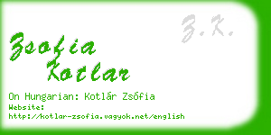 zsofia kotlar business card